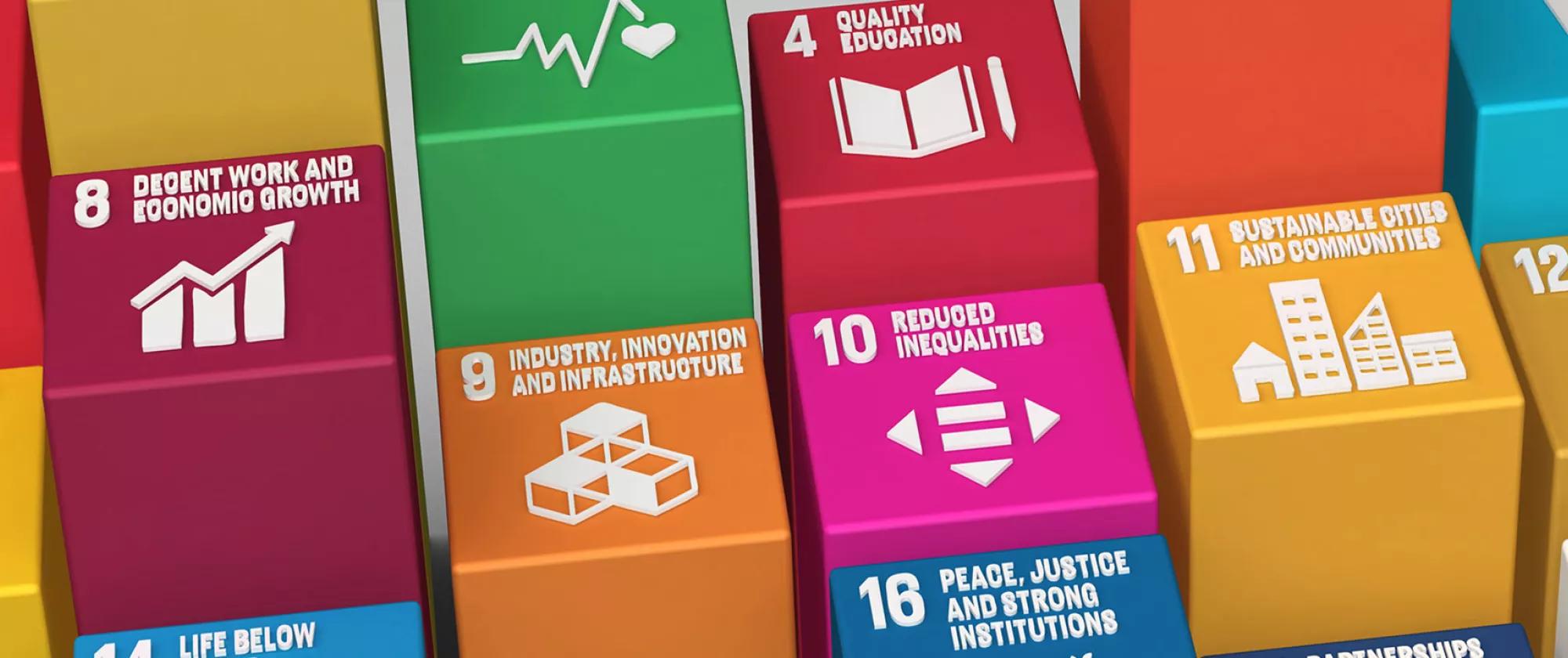 Photo of Sustainable Development Goals Blocks-3D