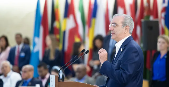 H. E. Mr. Luis Rodolfo Abinader Corona, Constitutional President of the Dominican Republic, Annual Forum of the Global Coalition for Social Justice opening, 113th International Labour Conference, Geneva