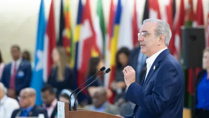 H. E. Mr. Luis Rodolfo Abinader Corona, Constitutional President of the Dominican Republic, Annual Forum of the Global Coalition for Social Justice opening, 113th International Labour Conference, Geneva