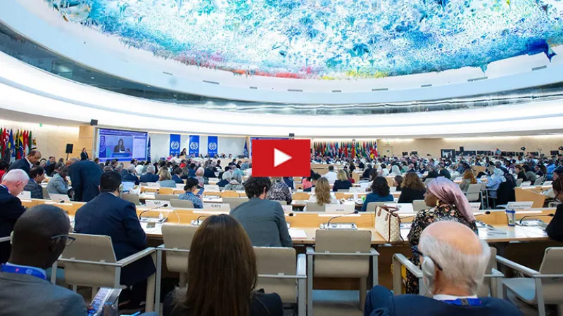 International Labour Conference Plenary room with video arrow 800x431